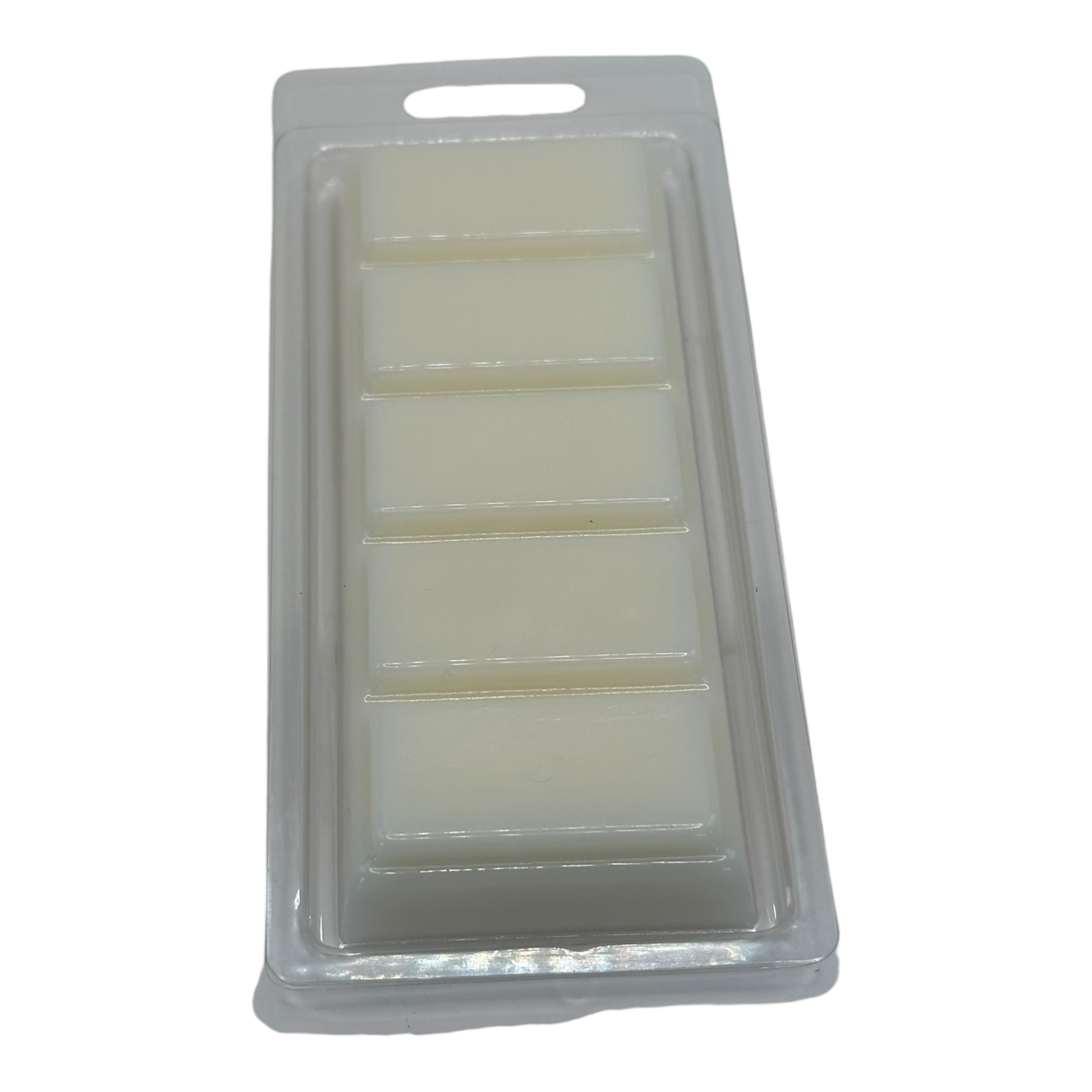 Back view of Breath 2 oz wax melt with 5 snap bars, made with coconut soy wax, displayed on a white background, offering a refreshing and calming fragrance
