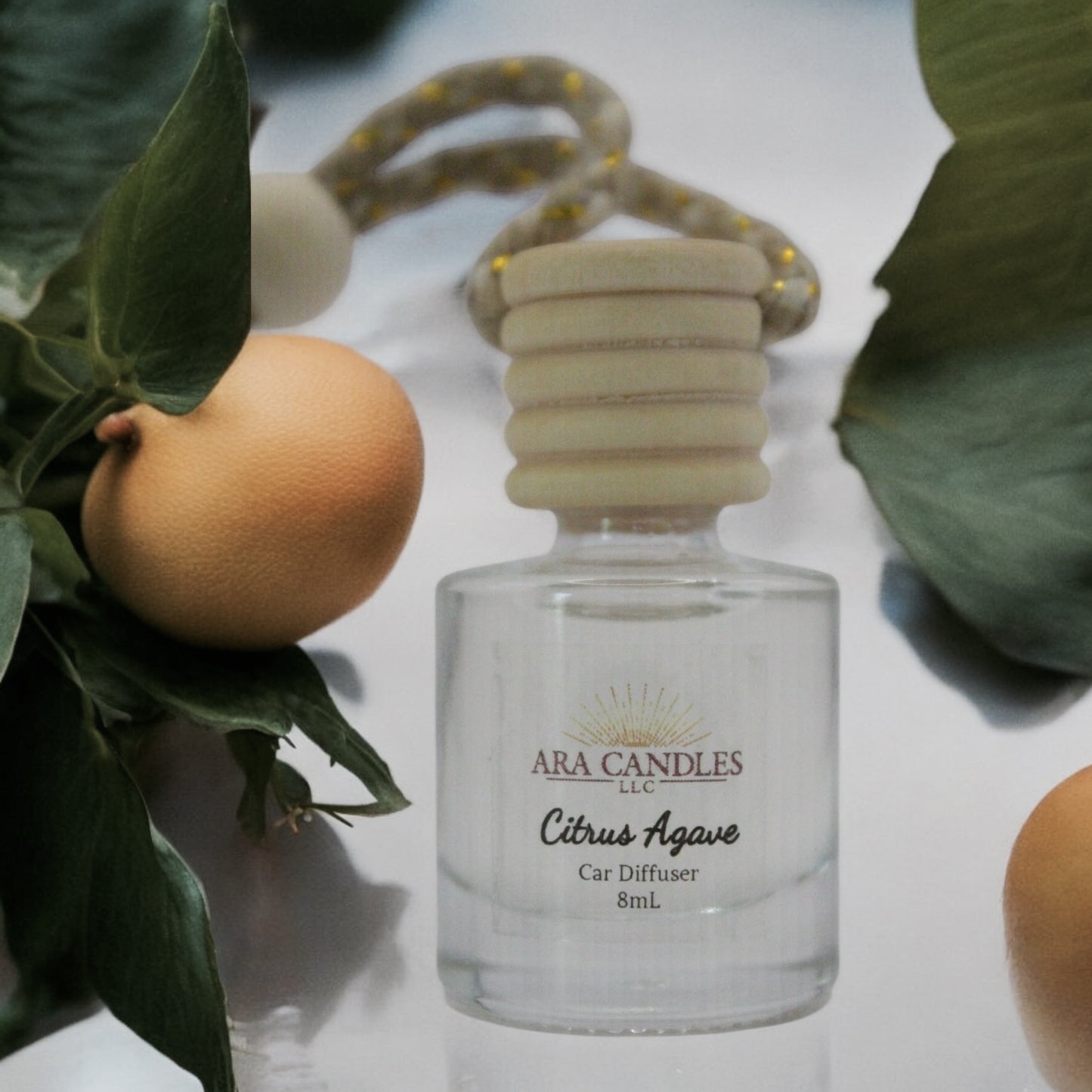 Citrus agave car diffuser offering a fresh, zesty aroma with sweet agave notes to energize and refresh your vehicle