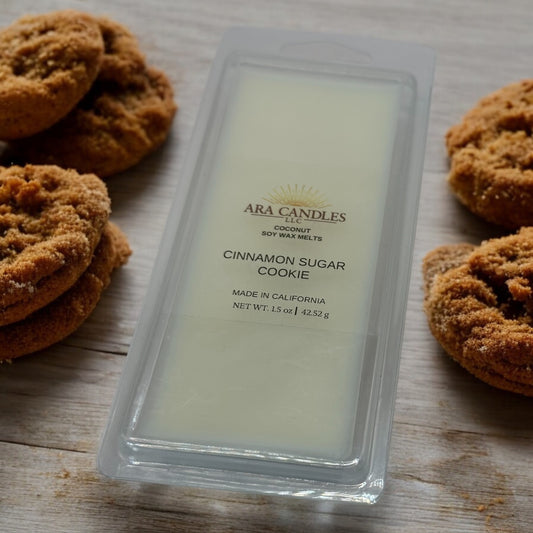 Cinnamon Sugar Cookie 2 oz wax melt, offering a warm, sweet fragrance of cinnamon and sugar for a cozy, inviting atmosphere