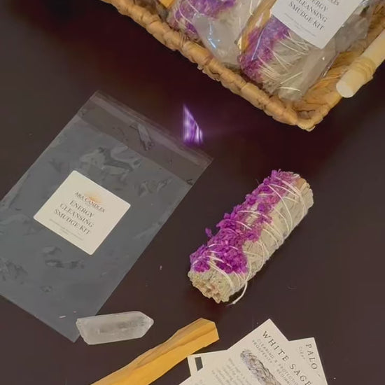 Behind-the-scenes video showing the careful packaging process of the Energy Cleansing Smudge Kit, ensuring each item is thoughtfully prepared for a perfect energy cleansing experience