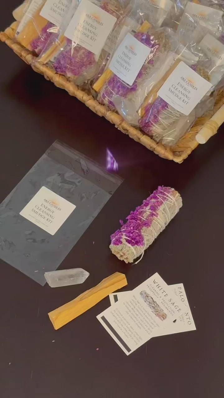 Behind-the-scenes video showing the careful packaging process of the Energy Cleansing Smudge Kit, ensuring each item is thoughtfully prepared for a perfect energy cleansing experience
