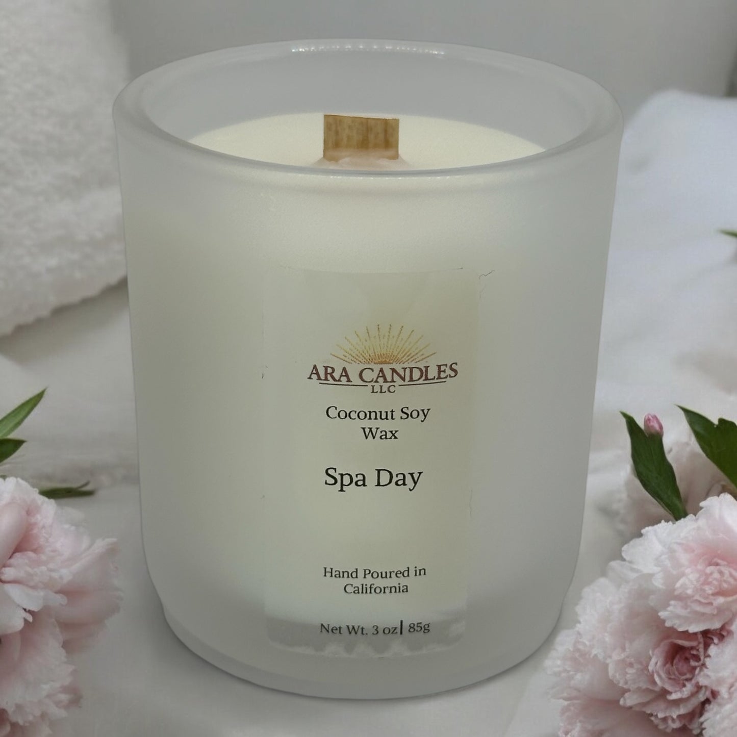 Spa Day scented candle with calming fragrances designed to create a soothing, relaxing atmosphere for ultimate self-care